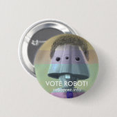 Badge Rond 5 Cm Robot de vote ! Bouton élégant (Devant & derrière)