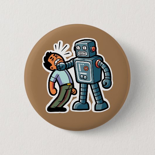 Badge Rond 5 Cm Robot en colère (Devant)