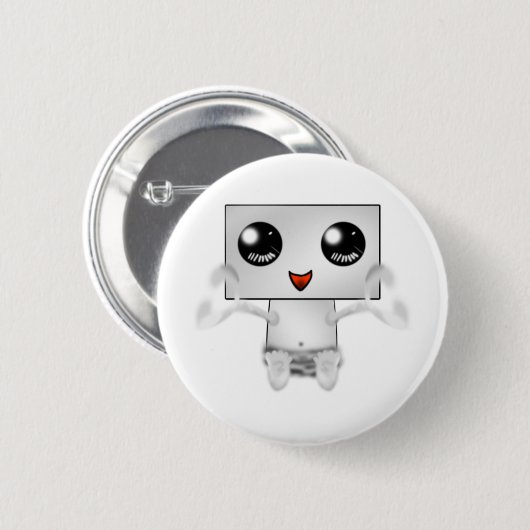 Badge Rond 5 Cm Robot mignon (Devant & derrière)