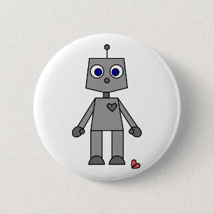 Badge Rond 5 Cm Robot mignon avec un coeur brisé