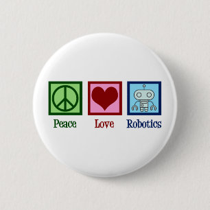 Badge Rond 5 Cm Robotique d'amour de paix