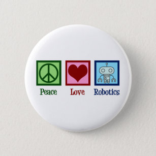 Badge Rond 5 Cm Robotique de l'amour de la paix