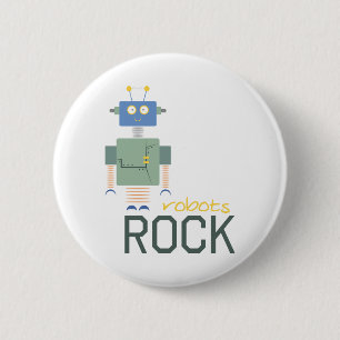 Badge Rond 5 Cm Robots Rock
