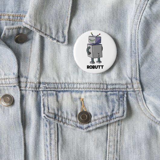 Badge Rond 5 Cm Robutt Funny Robot Pun (En situation)