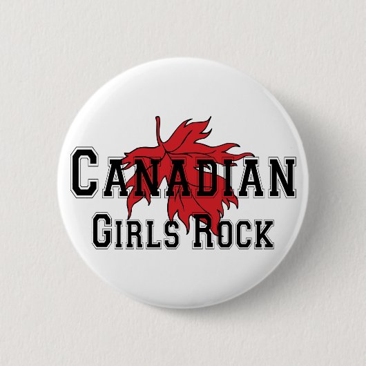 Badge Rond 5 Cm Roche canadienne de filles (Devant)
