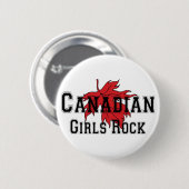 Badge Rond 5 Cm Roche canadienne de filles (Devant & derrière)