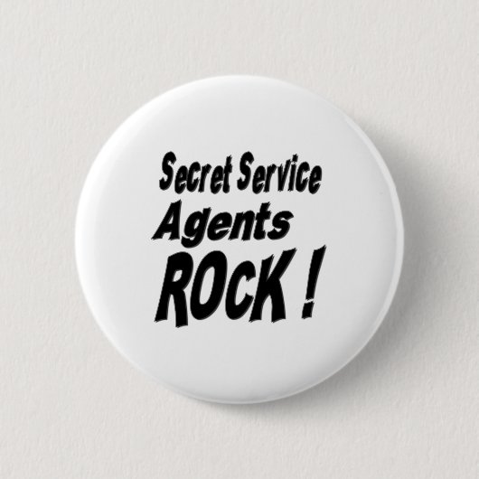 Badge Rond 5 Cm Roche d'agents de service secret ! Bouton (Devant)