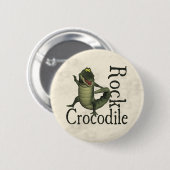 Badge Rond 5 Cm Roche de crocodile (Devant & derrière)