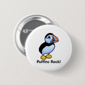 Badge Rond 5 Cm Roche de macareux ! (Devant & derrière)