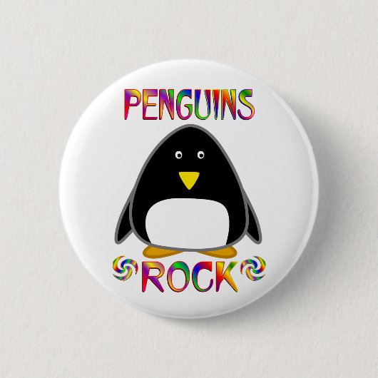 BADGE ROND 5 CM ROCHE DE PINGOUINS (Devant)