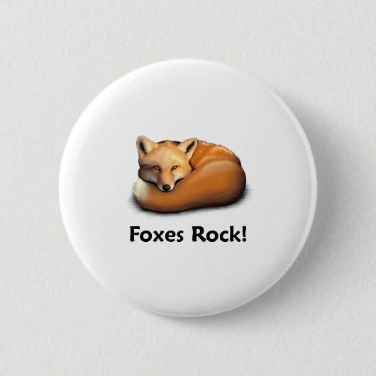 Badge Rond 5 Cm Roche de renards ! (Devant)