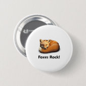 Badge Rond 5 Cm Roche de renards ! (Devant & derrière)