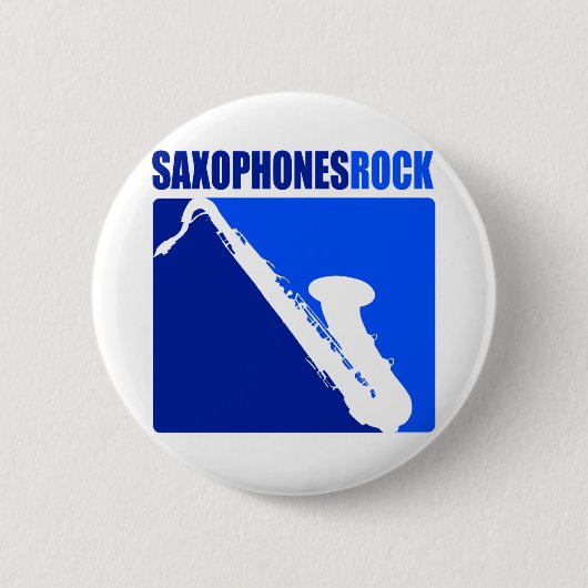 Badge Rond 5 Cm Roche de saxophones ! (Devant)