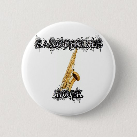 Badge Rond 5 Cm Roche de saxophones (Devant)