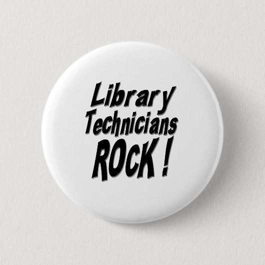 Badge Rond 5 Cm Roche de techniciens de bibliothèque ! Bouton (Devant)