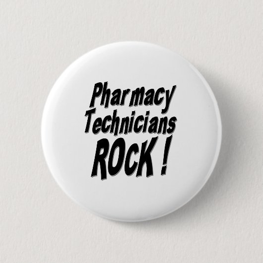 Badge Rond 5 Cm Roche de techniciens de pharmacie ! Bouton (Devant)