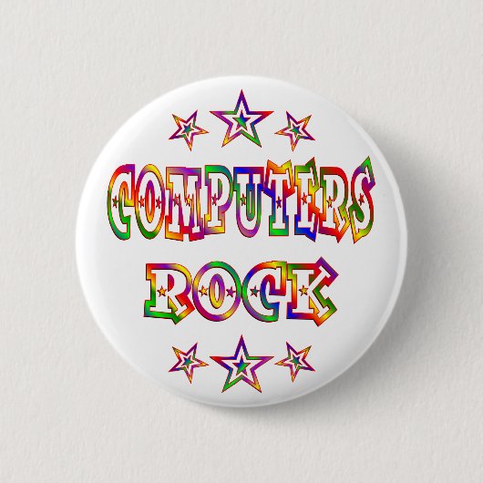 Badge Rond 5 Cm Roche d'ordinateurs d'étoiles (Devant)