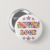 Badge Rond 5 Cm Roche d'ordinateurs d'étoiles (Devant & derrière)