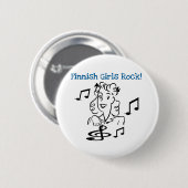 Badge Rond 5 Cm Roche finlandaise de filles (Devant & derrière)