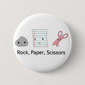 Badge Rond 5 Cm Roche, papier, ciseaux (Devant)