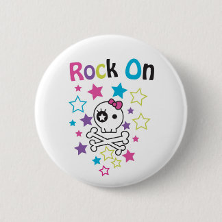 BADGE ROND 5 CM ROCHE SUR LES CRÂNES ET LES OS MIGNONS POUR DES