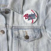 Badge Rond 5 Cm Roches de base-ball ! Bouton (En situation)