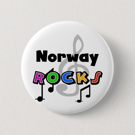 Badge Rond 5 Cm Roches de la Norvège (Devant)