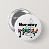 Badge Rond 5 Cm Roches de la Norvège (Devant & derrière)
