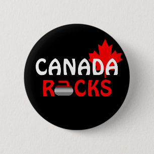 Badge Rond 5 Cm Roches du Canada - se courbant