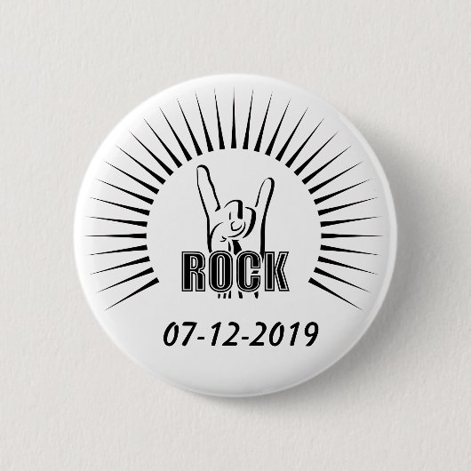Badge Rond 5 Cm Rock (Devant)
