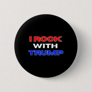 Badge Rond 5 Cm Rock avec Trump
