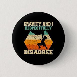 Badge Rond 5 Cm Rock Climber Bouldering Vintage Retro Rock Climbin