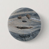 Badge Rond 5 Cm Rock Face Dit Bonjour ! (Devant)