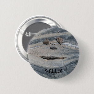 Badge Rond 5 Cm Rock Face Dit Bonjour !