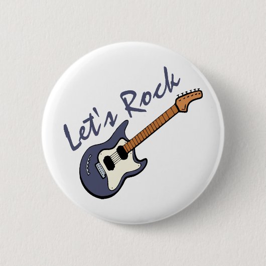 Badge Rond 5 Cm Rock Guitar (Devant)