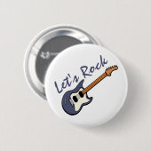 Badge Rond 5 Cm Rock Guitar (Devant & derrière)