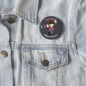 Badge Rond 5 Cm Rock Star Birthday Boy (En situation)