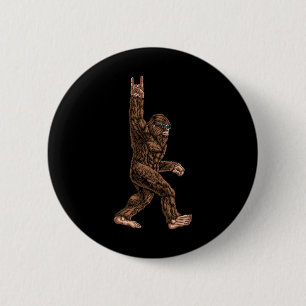 Badge Rond 5 Cm Rock Sur Bigfoot Sasquatch Aime Rock Et Roll Sung