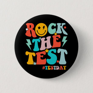 Badge Rond 5 Cm Rock The Test Day Motivation Students Ki