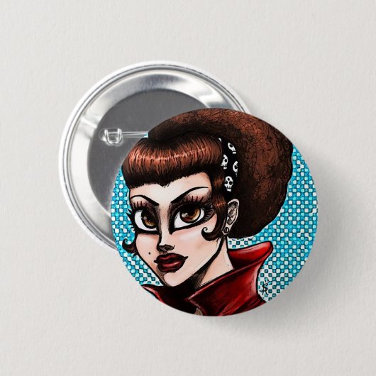Badge Rond 5 Cm Rockabilly (Devant & derrière)