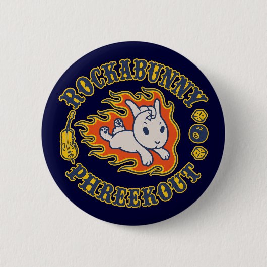 Badge Rond 5 Cm Rockabunny Phreekout (Devant)
