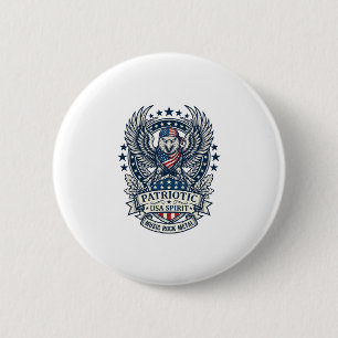Badge Rond 5 Cm Rocker du bandana patriotique Méta musique Old Glo