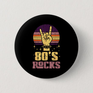 Badge Rond 5 Cm Rocker Rock 80 Hand Vintage Punk Metal Music Men