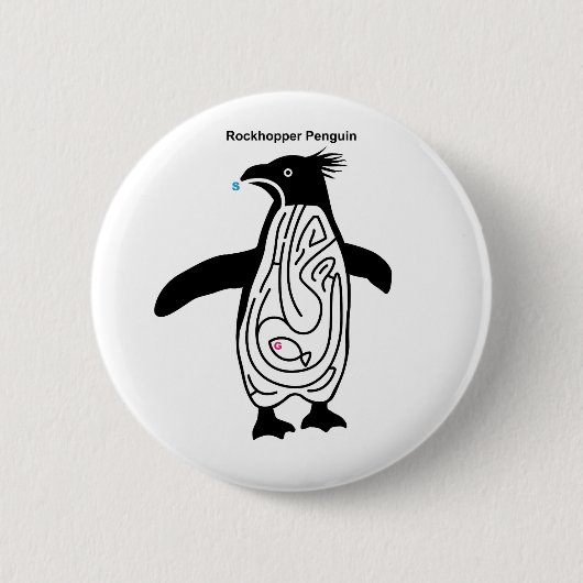 Badge Rond 5 Cm Rockhopper Penguin Maze B (Devant)