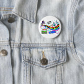 Badge Rond 5 Cm Rockin les années 80 (En situation)