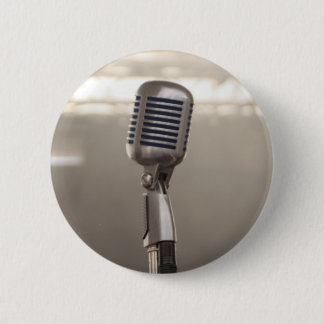 Badge Rond 5 Cm Rocks And Roll Microphone