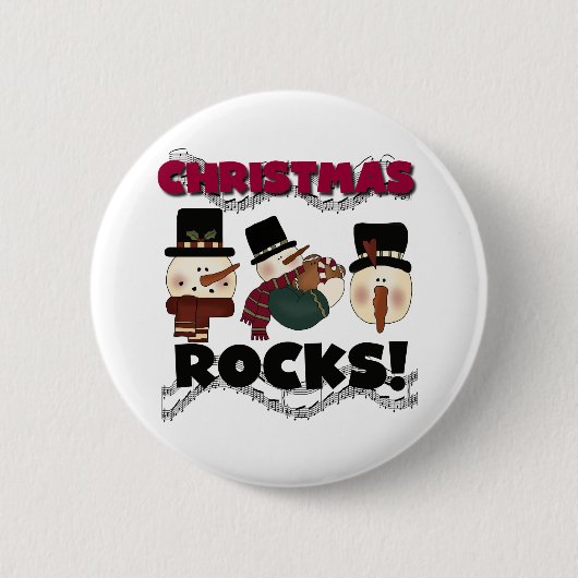 Badge Rond 5 Cm Rocks de Noël des neigeurs (Devant)