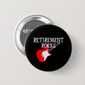 Badge Rond 5 Cm Rocks de retraite, conception graphique avec guita (Devant & derrière)