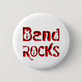 Badge Rond 5 Cm Rocks Red Band en rouge (Devant)