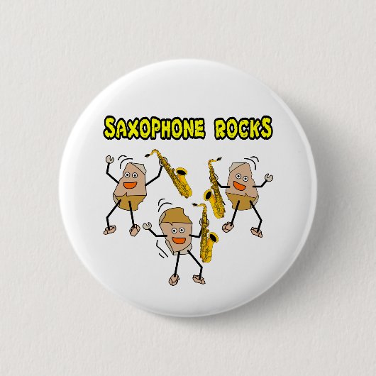 Badge Rond 5 Cm Rocks saxophones (Devant)